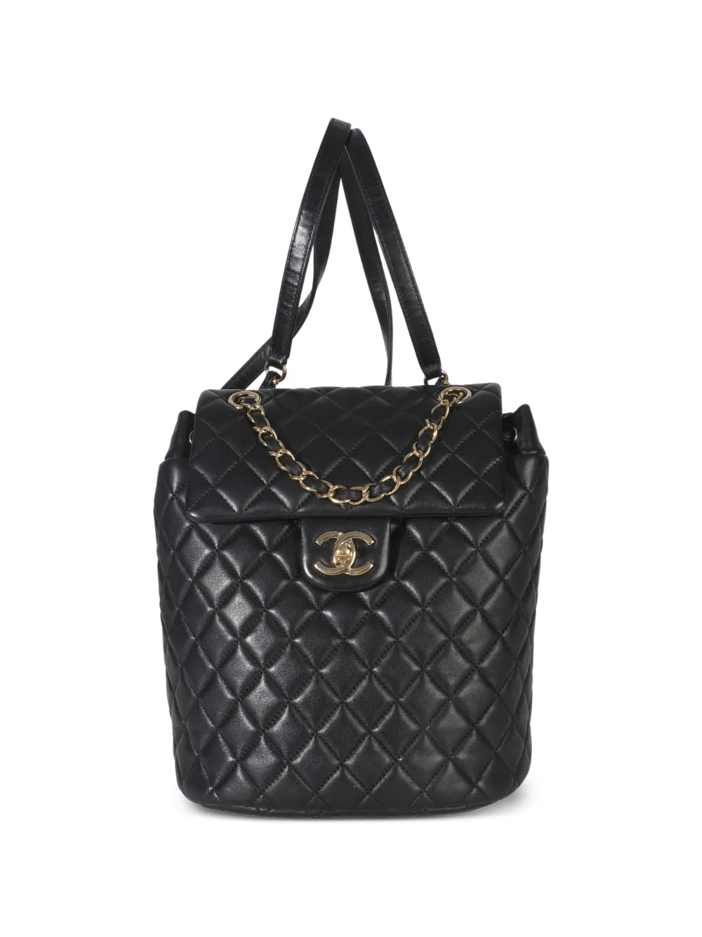 CHANEL Pre-Owned 2017-2018 Spirit lambskin quilted small backpack - Nero