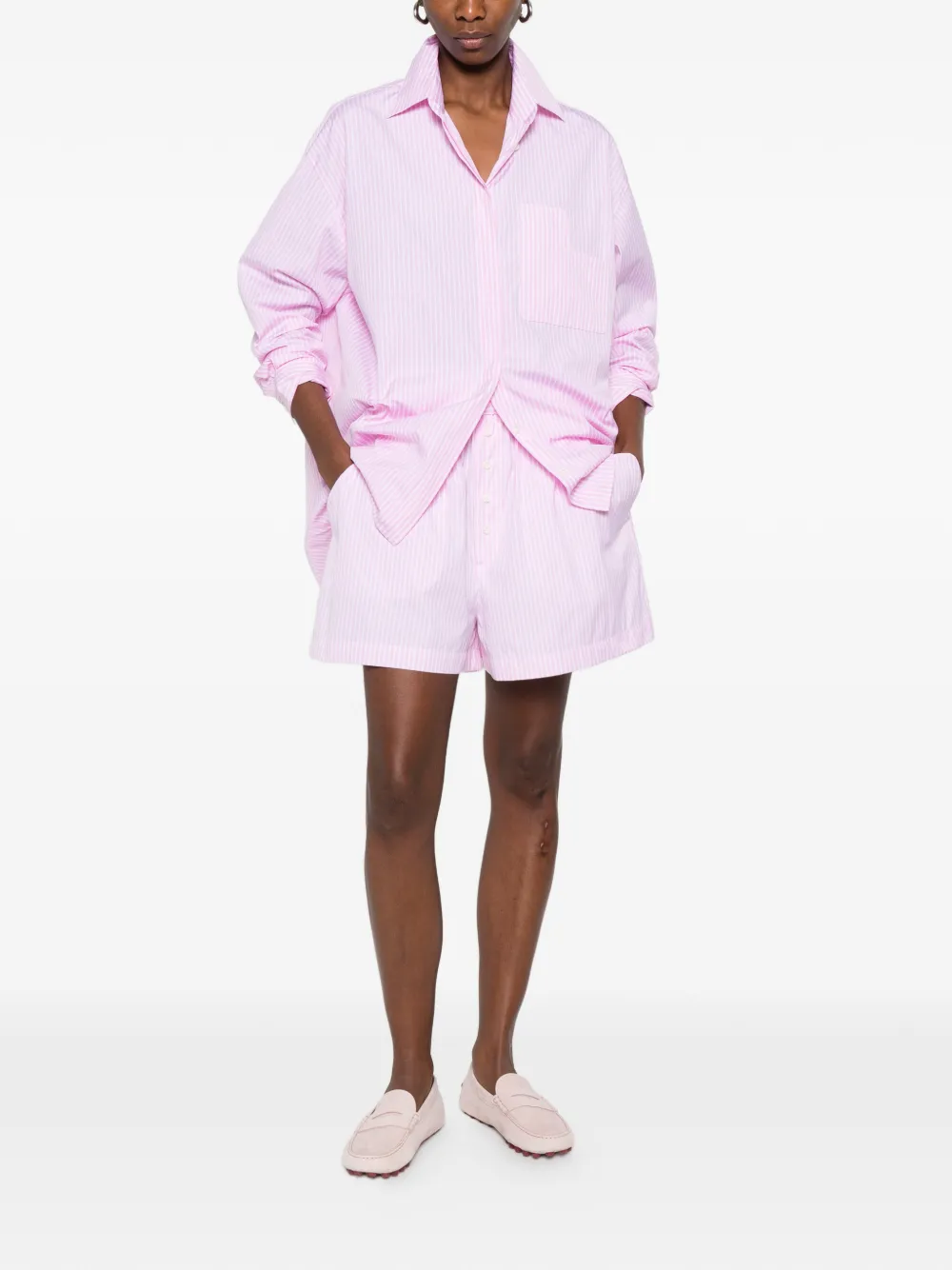  Cuantico Striped Buttoned Shorts - Pink 