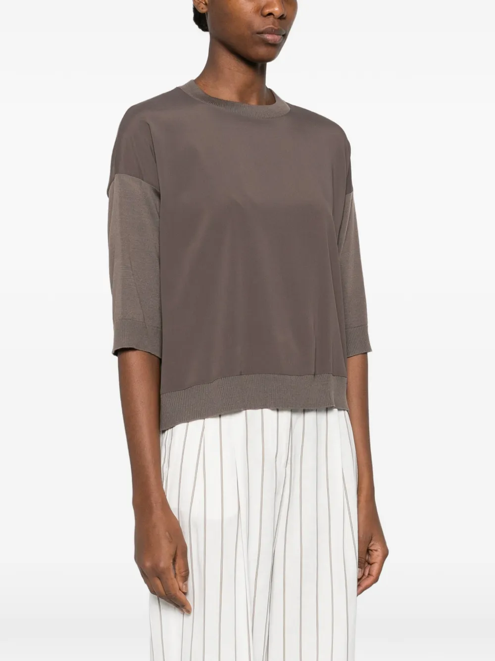  Peserico Crew-neck T-shirt - Brown 