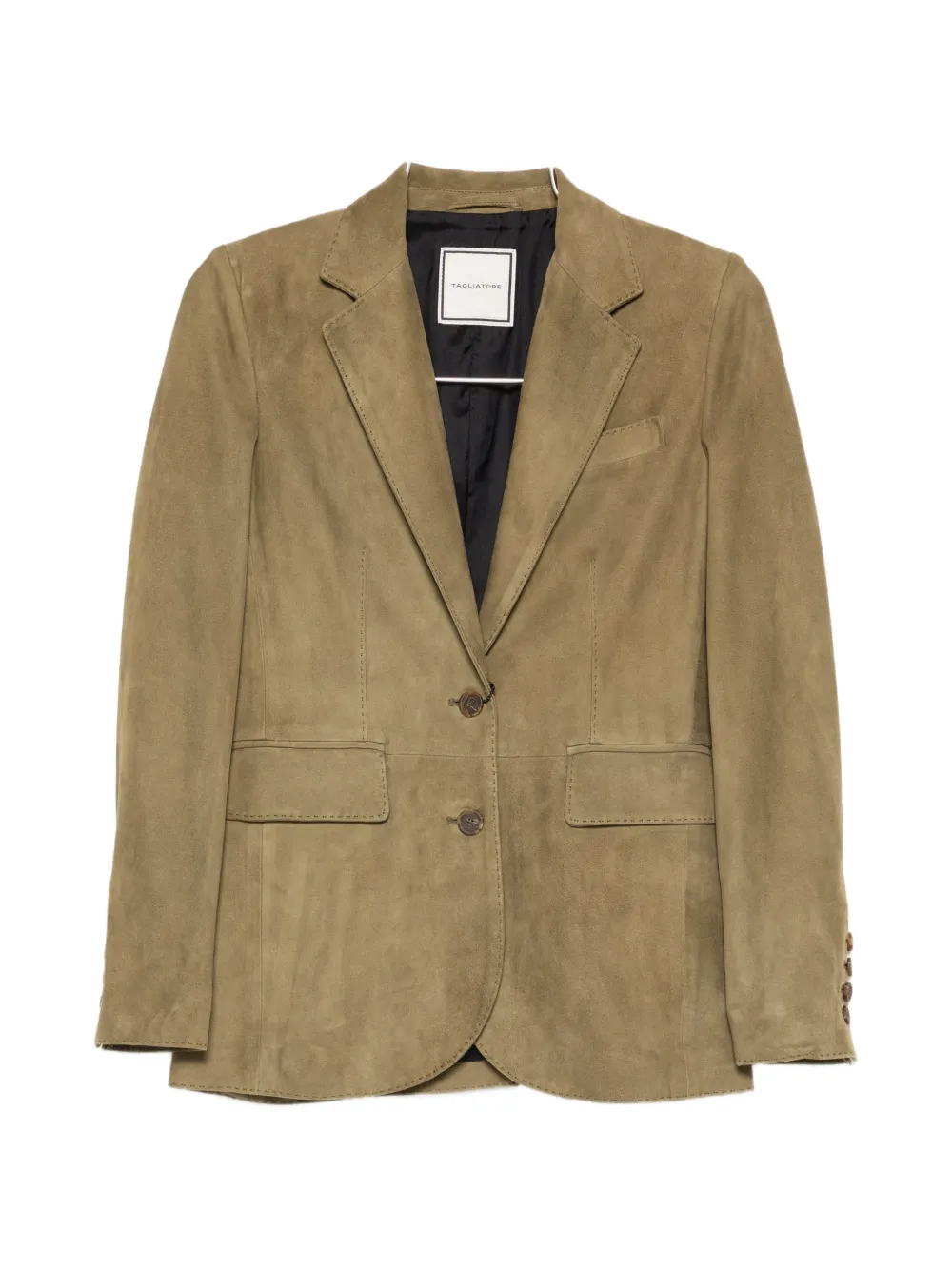 Tagliatore buttoned leather jacket - Verde