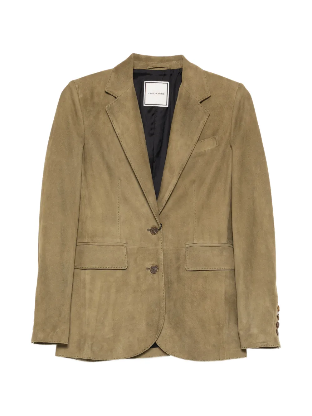 Tagliatore buttoned leather jacket - Verde