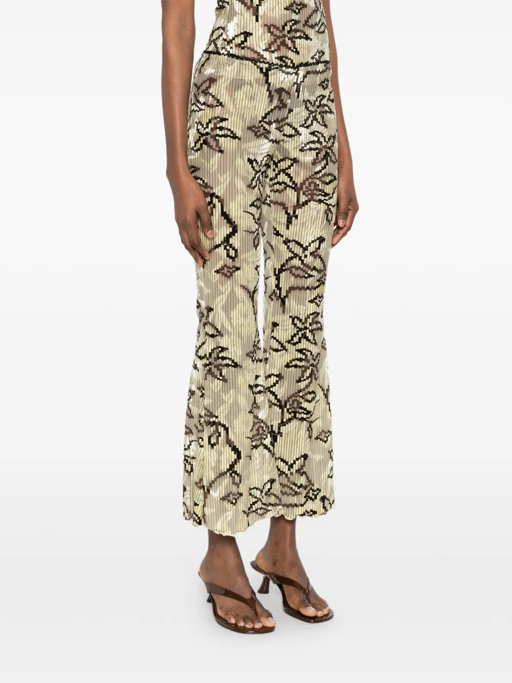  Siedres Jeslynn Floral-print Pleated Trousers - Neutrals 