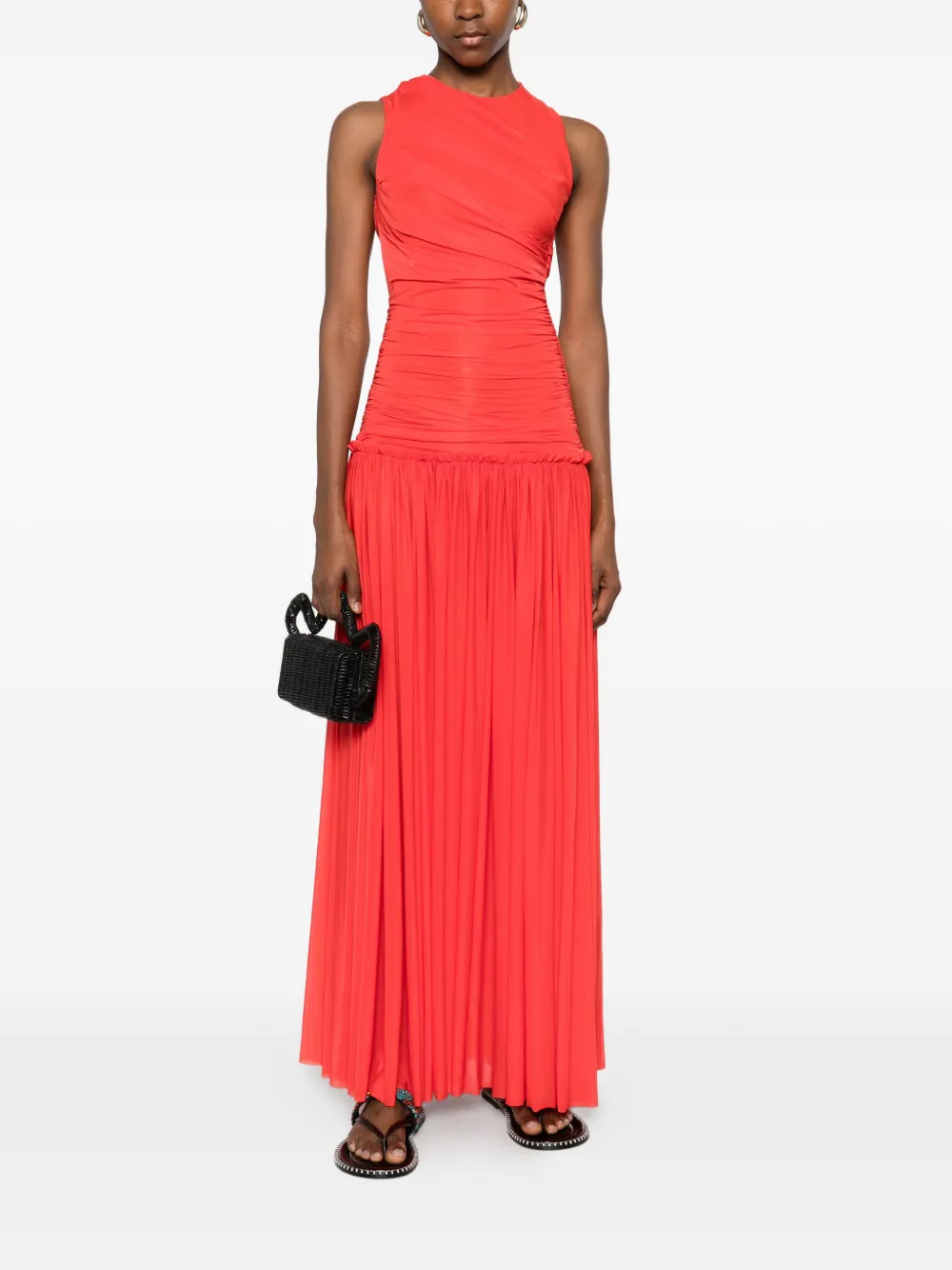  Siedres Alina Ruched Maxi Dress - Red 