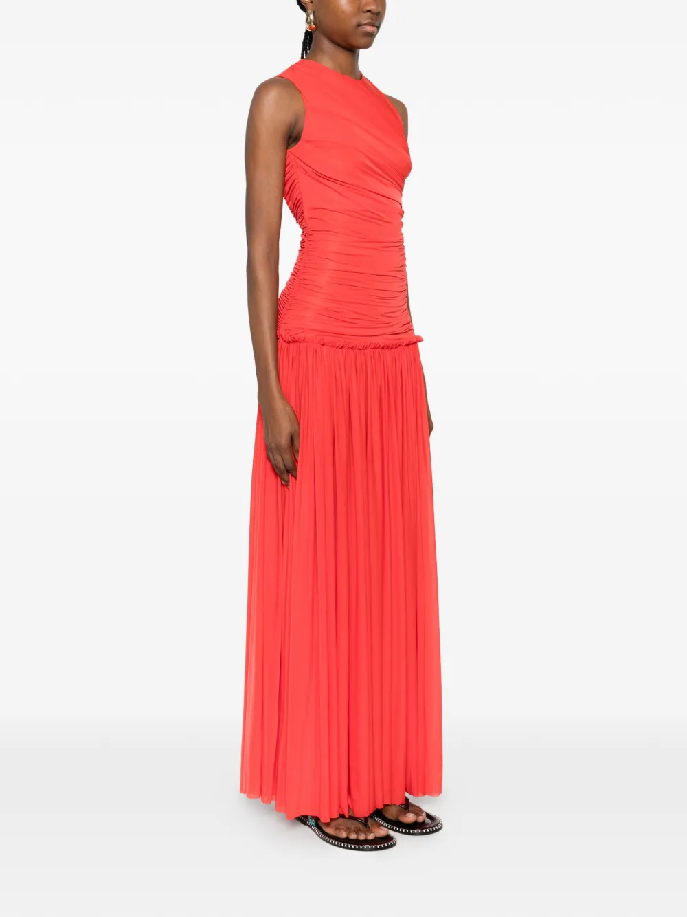  Siedres Alina Ruched Maxi Dress - Red 