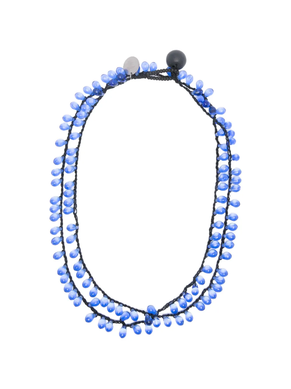 Maria Calderara drops beaded necklace - Blu