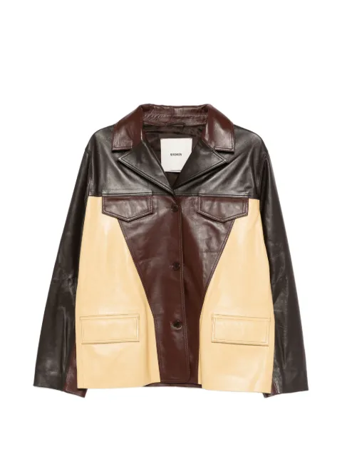 SIEDRES Asean patch pocket leather jacket