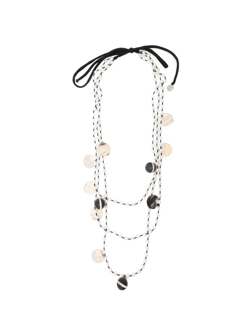 Maria Calderara disc beaded necklace - Bianco