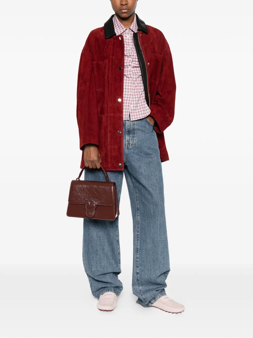 PINKO Love One shopper met logoplakkaat Rood