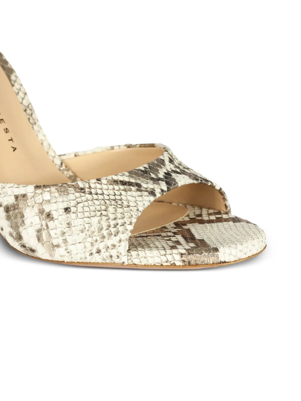 Roberto Festa Ramas sandalen met pythonprint Beige