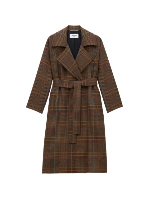 Saint Laurent plaid-pattern coat