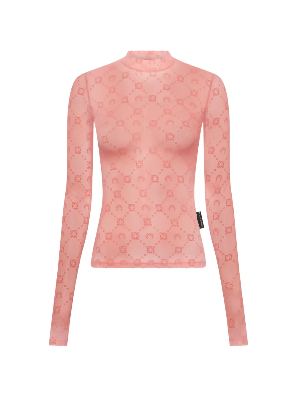 Marine Serre highneck long-sleeve top - Rosa