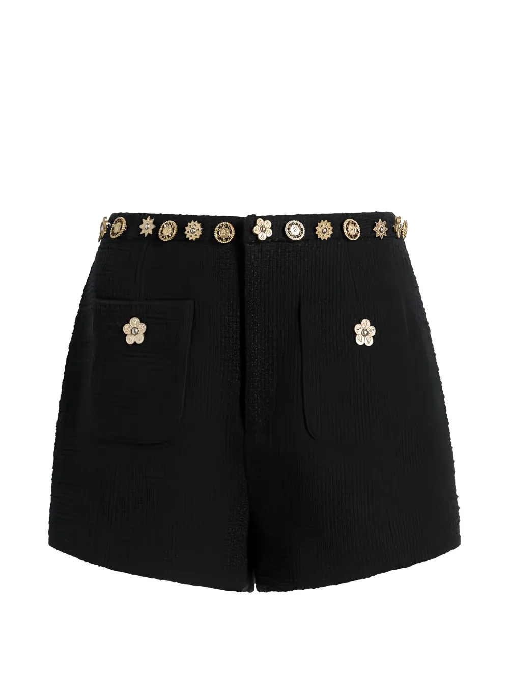 Cinq A Sept Ansey flower-applique shorts - Nero