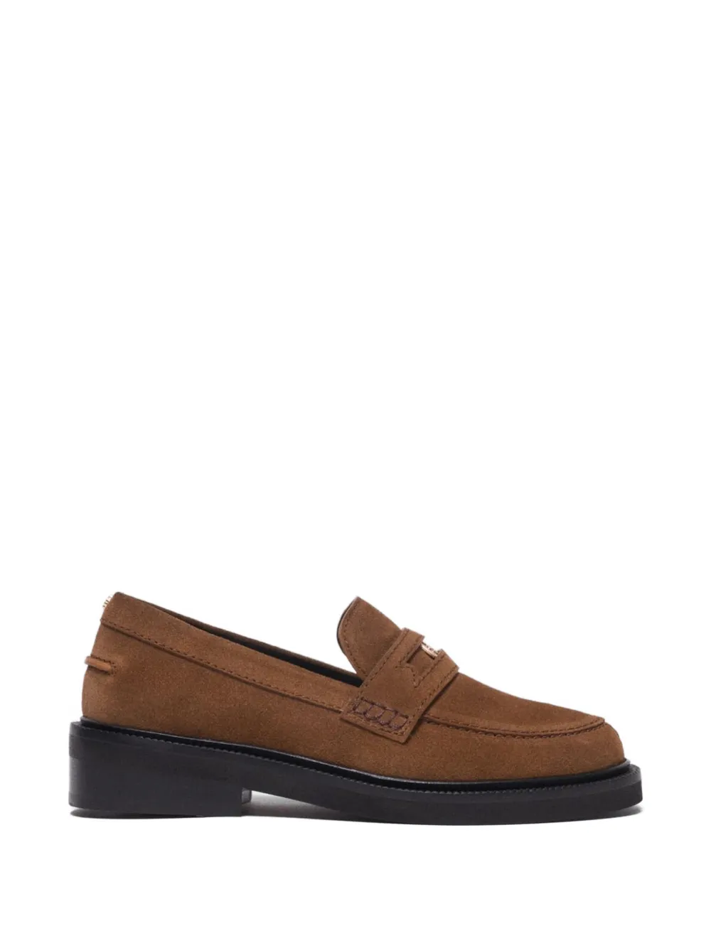 Maje slip-on leather loafers - Marrone