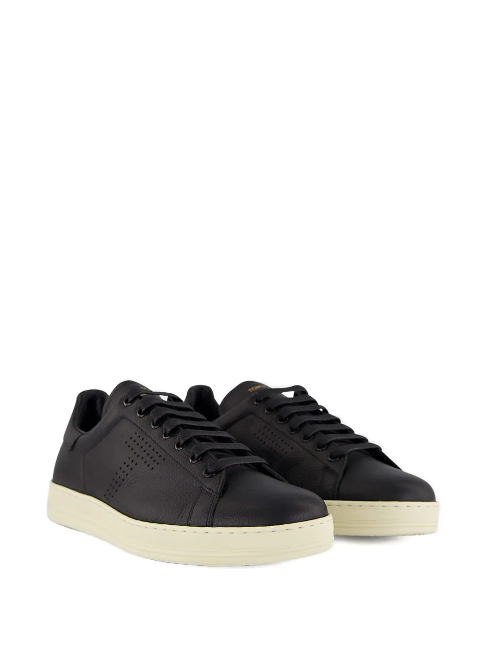 TOM FORD perforated lace-up leather sneakers Zwart