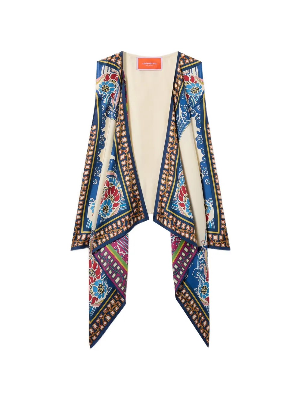 La DoubleJ open-front scarf-detail gilet - Neutrals