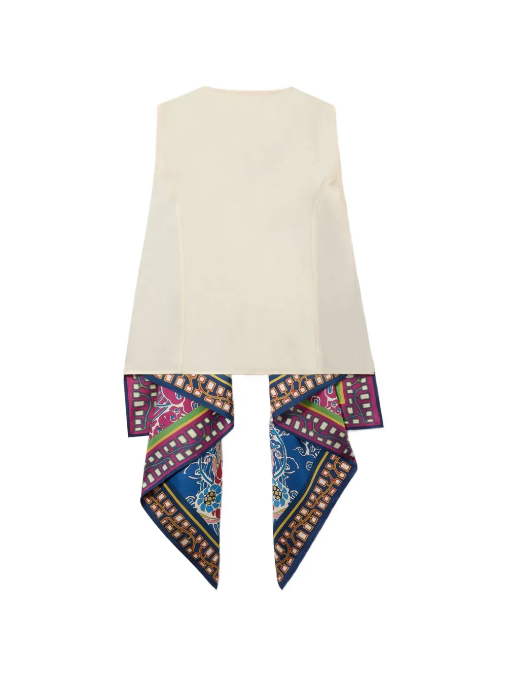 La DoubleJ Gilet met open voorkant en sjaaldetail Beige