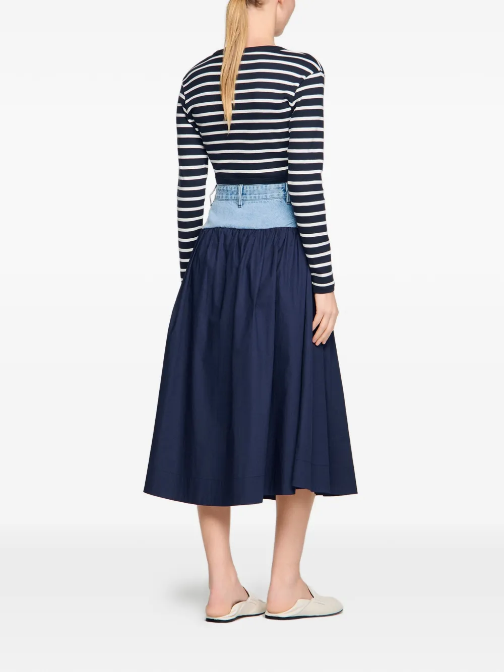  Sandro Flared Midi Skirt - Blue 