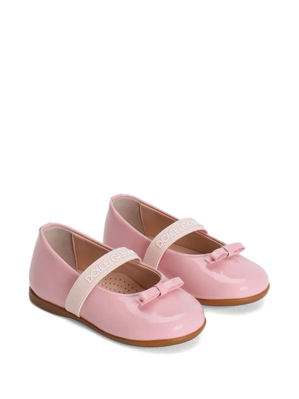 Dolce & Gabbana Kids bow strap ballet flats - Rosa