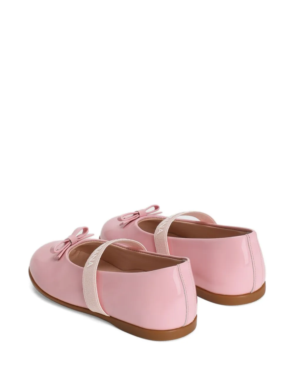 Dolce & Gabbana Kids bow strap ballet flats Roze