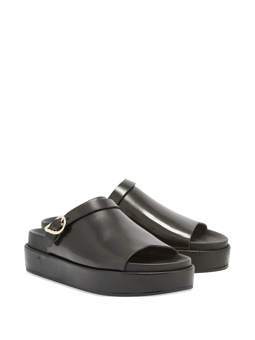 Ancient Greek Sandals Arachova sandalen met gesp Zwart