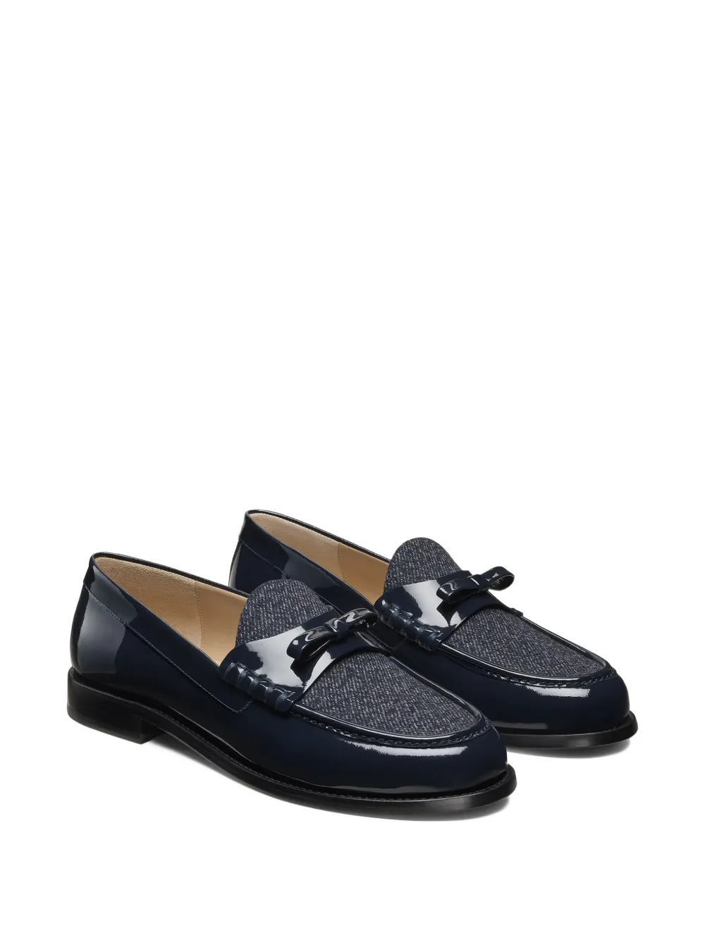 Stuart Weitzman Lottie loafers met strik en ronde neus Blauw