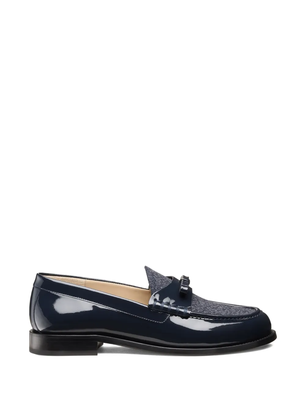 Stuart Weitzman Lottie bow round-toe loafers - Blu