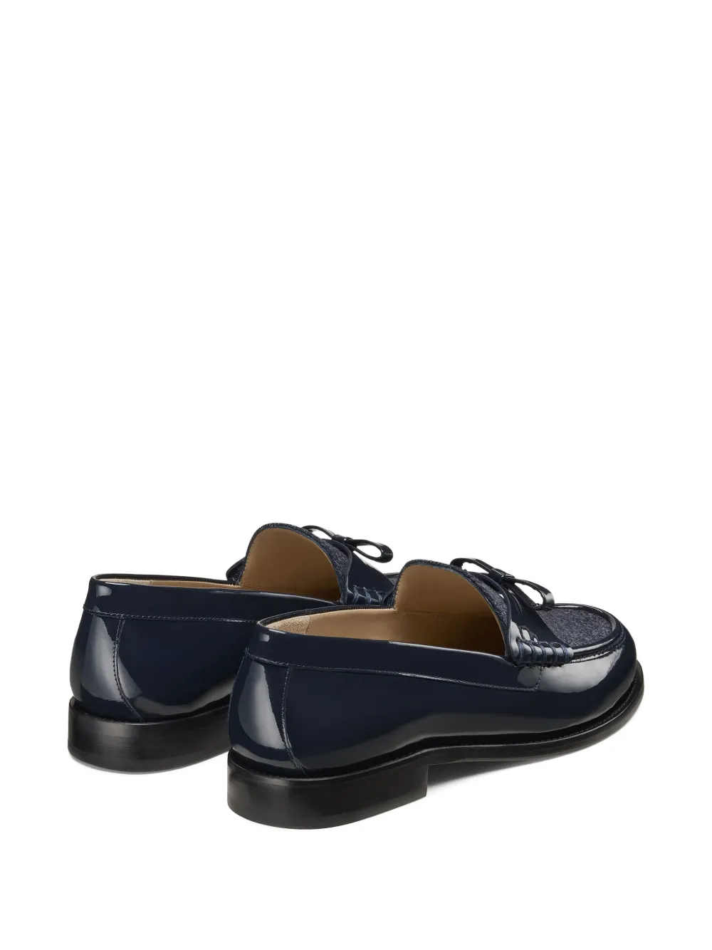 Stuart Weitzman Lottie loafers met strik en ronde neus Blauw