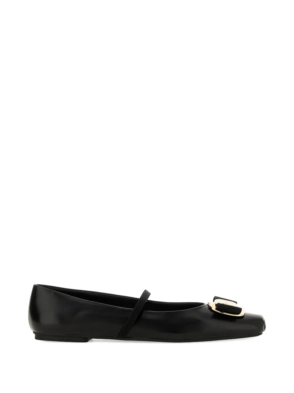 Ferragamo New Vara ribbon-strap ballet flats - Nero