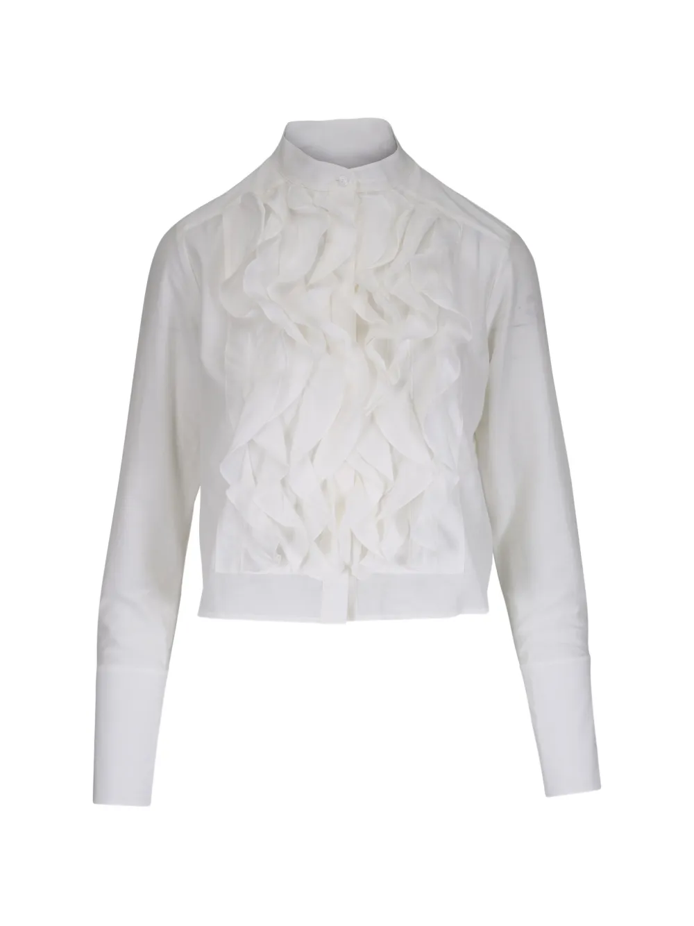 TWP Patti ruffled button top - Bianco