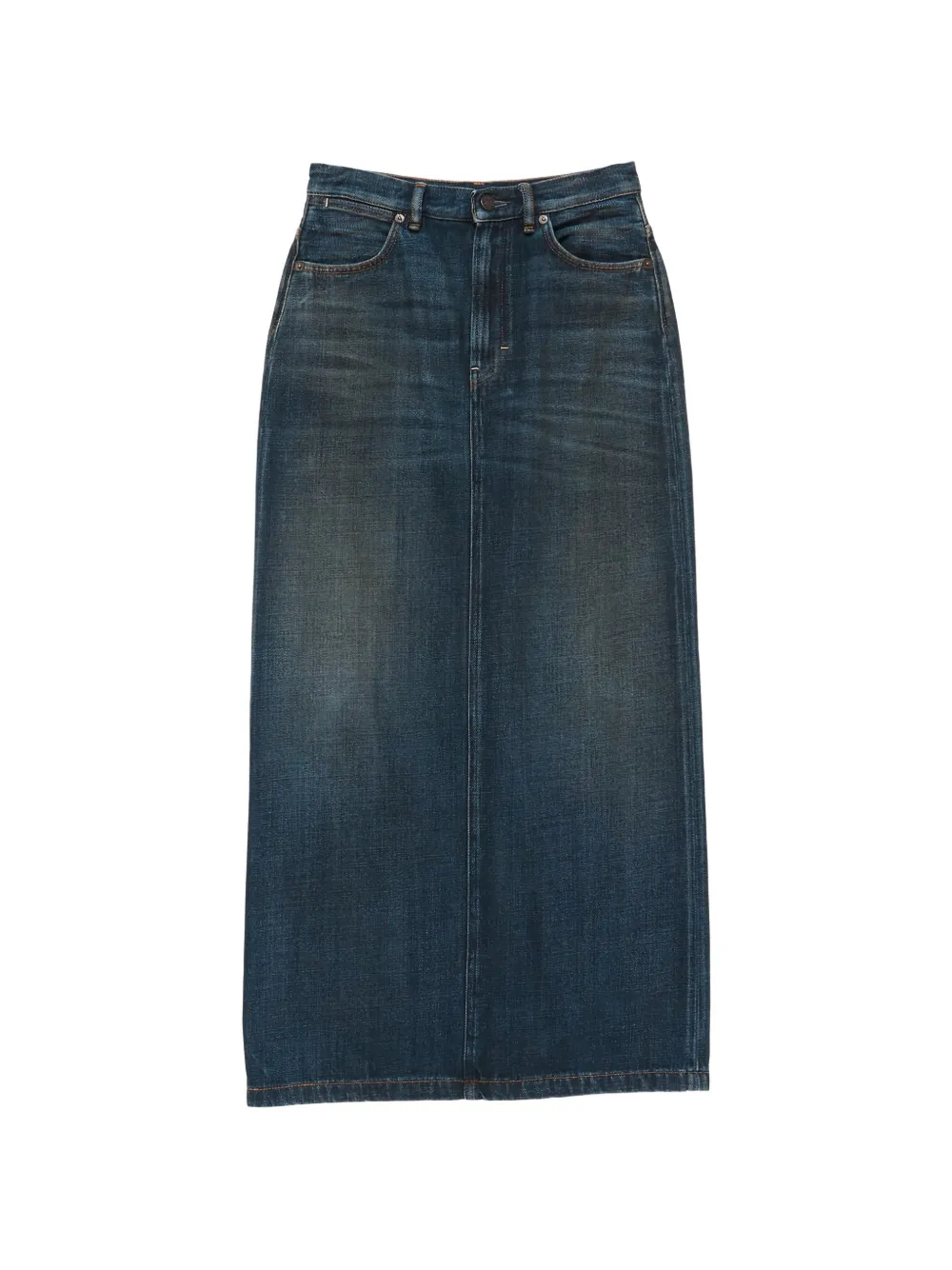 Acne Studios logo-patch maxi skirt - Blu