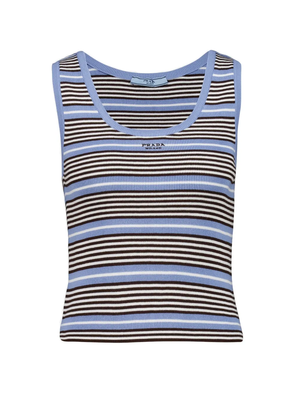 Prada striped knitted tank top - Blu