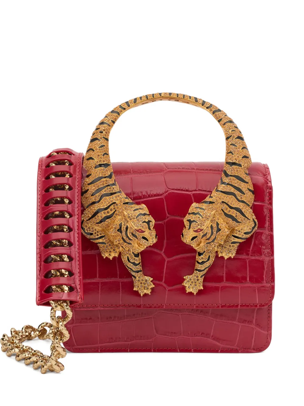 Roberto Cavalli medium Roar tiger-motif tote bag - Rosso