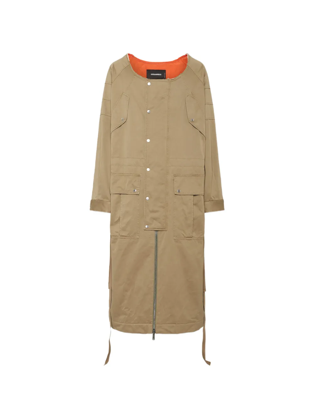 DSQUARED2 raw-cut washed-effect parka coat - Toni neutri