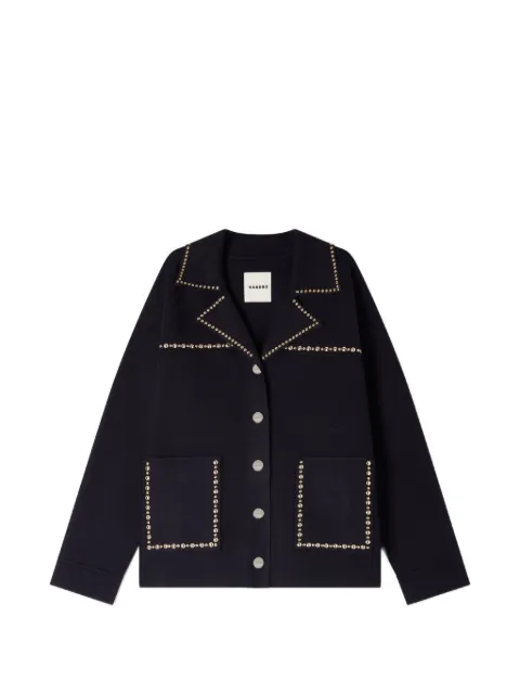 SANDRO cardigan à studs col tailleur