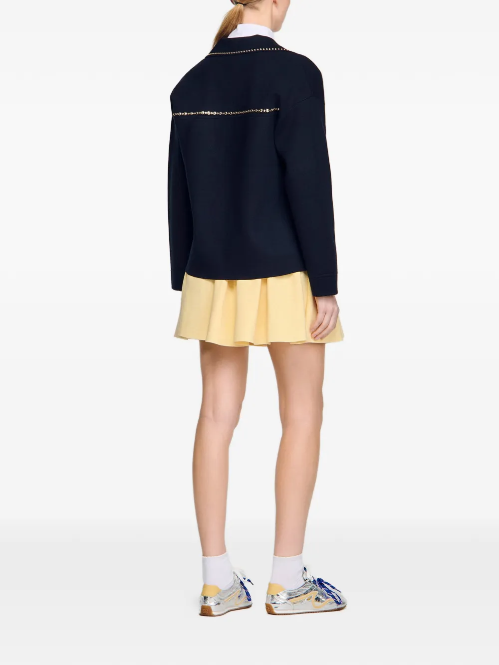  Sandro Stud-embellished Cardigan - Blue 