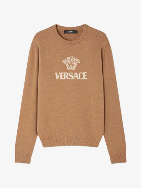 Versace suéter tejido de cachemira en intarsia