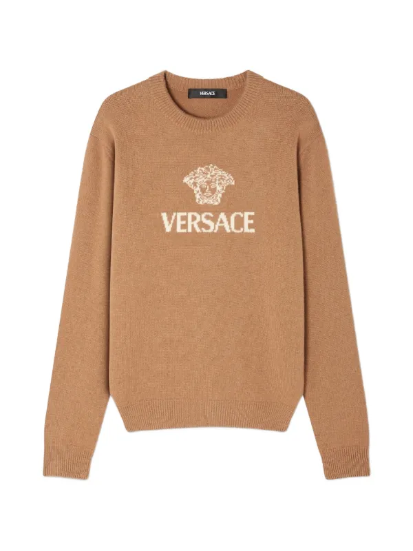 Versace インターシャ カシミアセーター | ニュートラル | FARFETCH JP