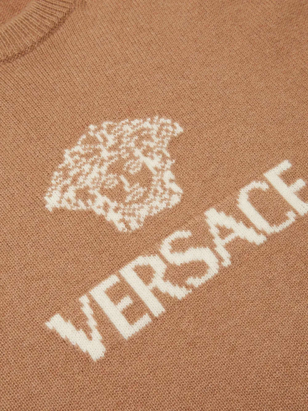  Versace Maglione Con Decorazione Logo - Toni Neutri 