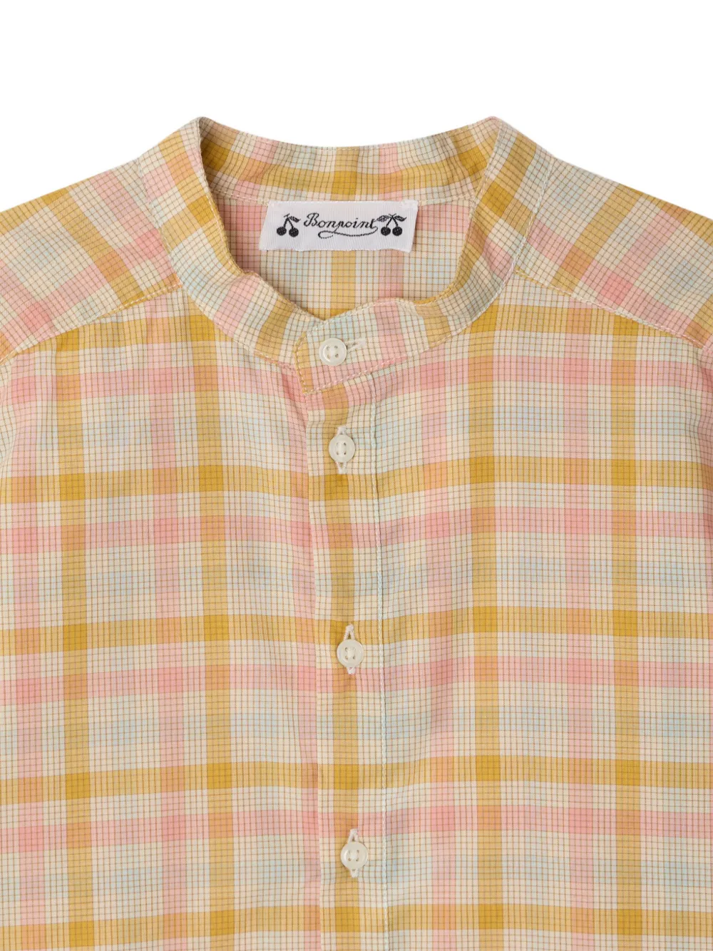 Bonpoint Geruit shirt met korte mouwen Roze
