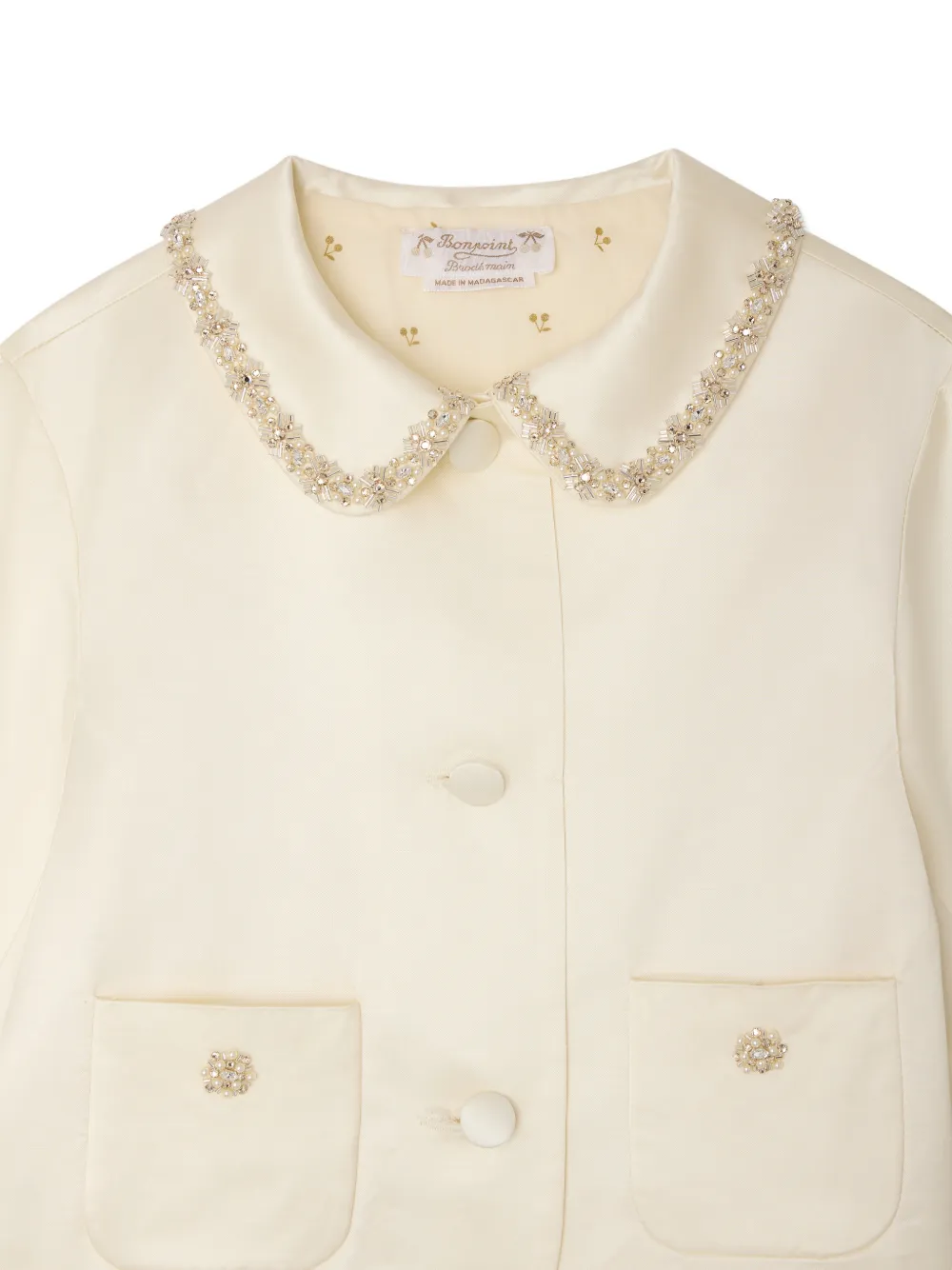  Bonpoint Laelia Hand-embroidered Jacket - Neutrals 