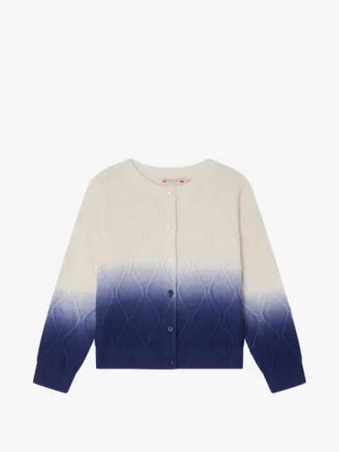 Bonpoint Larelle cardigan i økologisk bomuld og kashmir med rund hals og kabelstrik