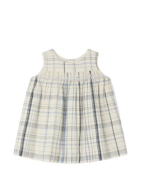 Bonpoint vestido fruncido con motivo de cuadros