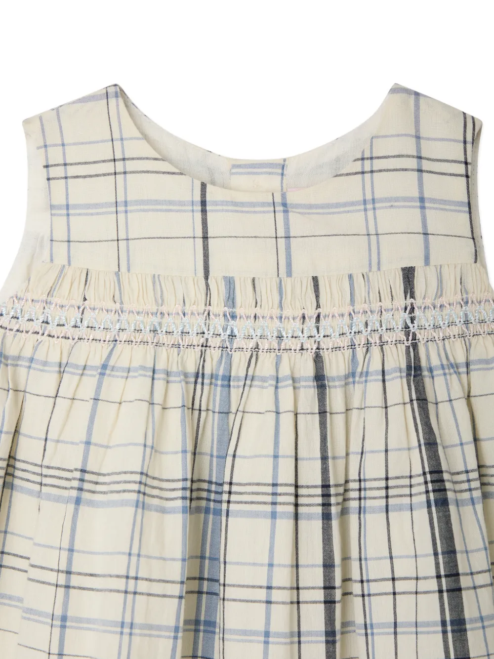  Bonpoint Plaid Smocked Dress - Neutrals 