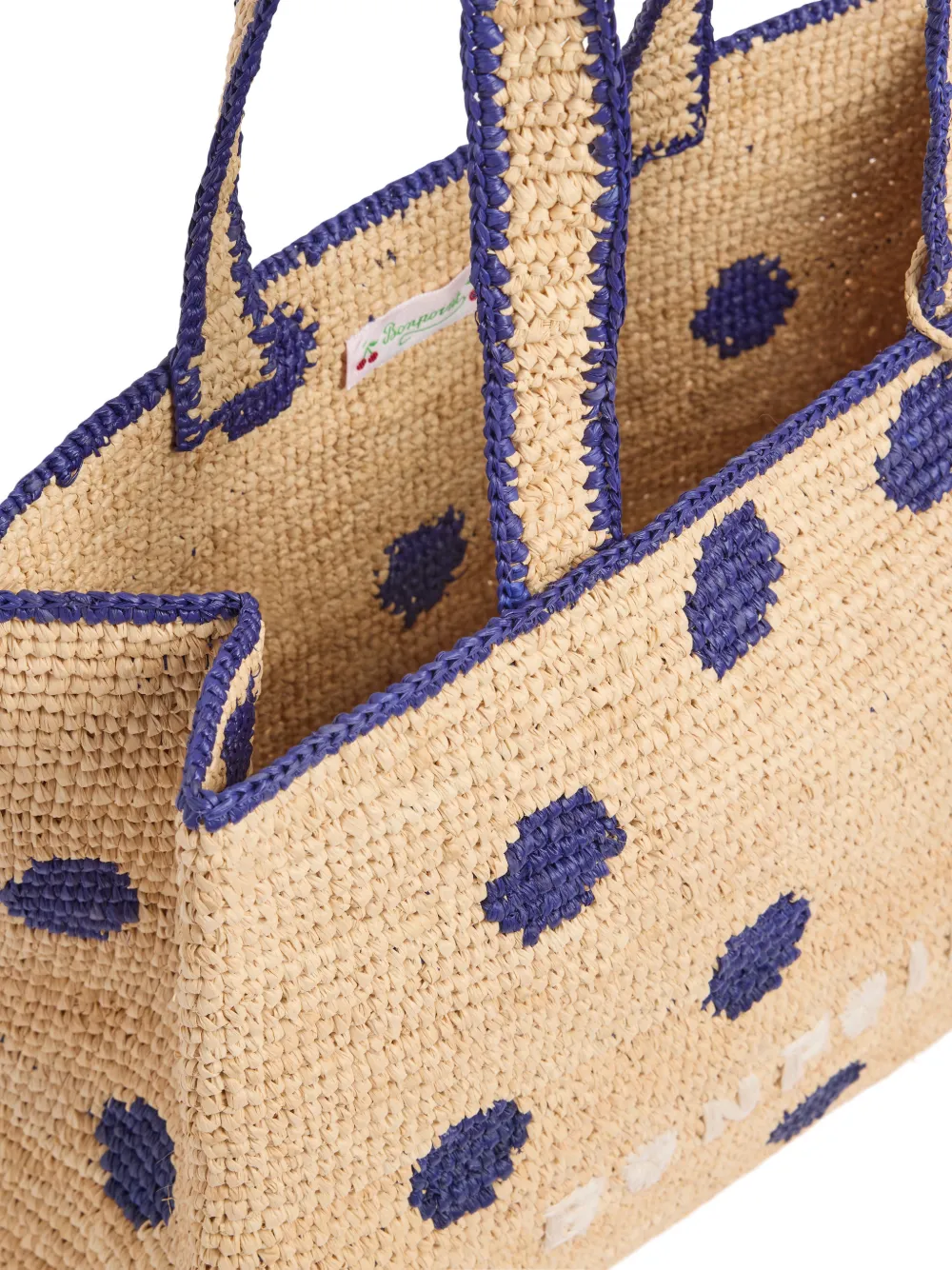 Polka-Dot Raffia Bag