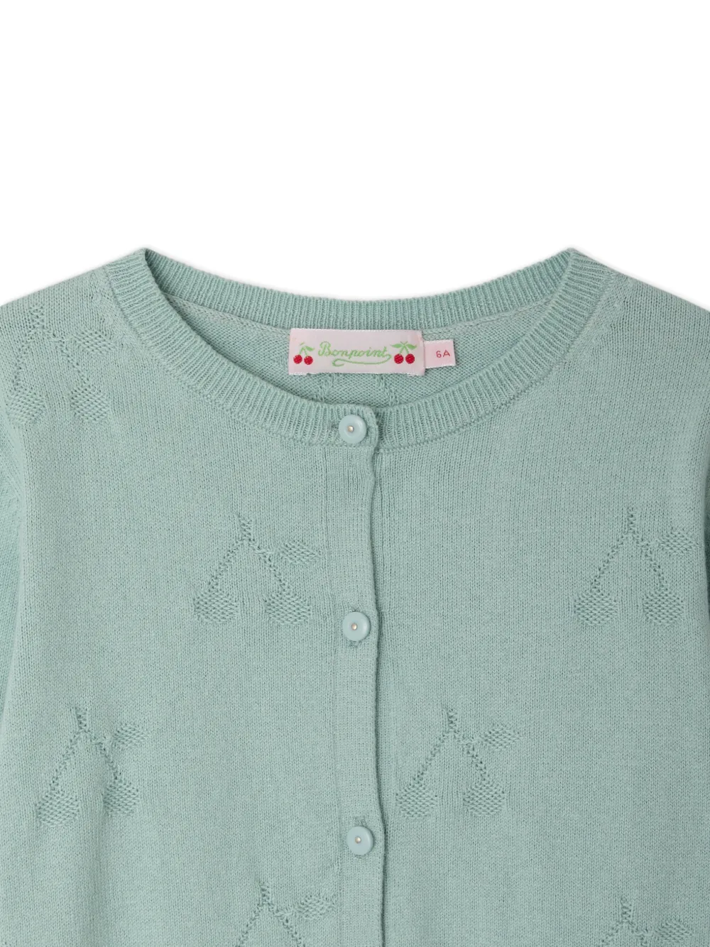 Bonpoint Vest met kersenprint Groen