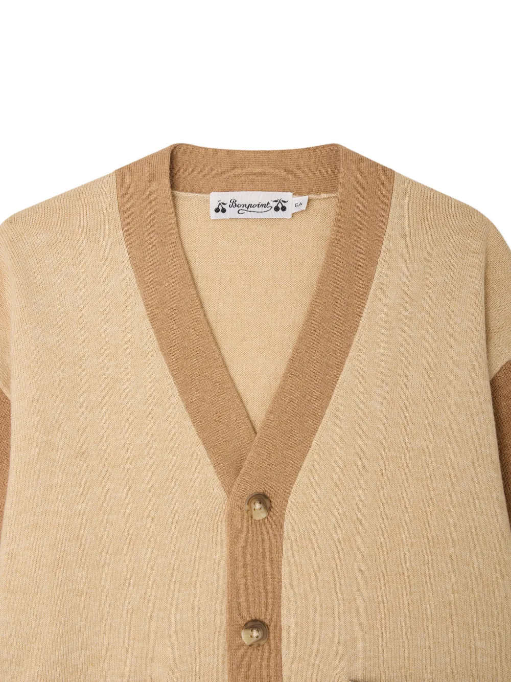 Bonpoint Edouard vest met colourblocking en V-hals Beige