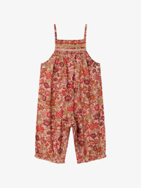 Bonpoint smocked floral print jumpsuit
