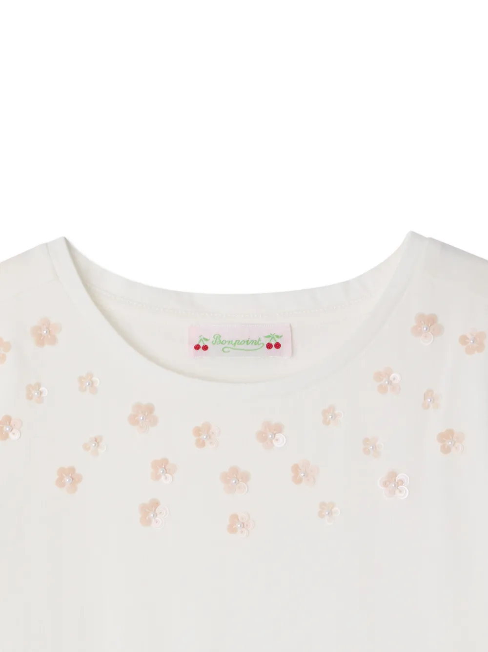 Bonpoint Alcala T-shirt met bloemenpatch Wit