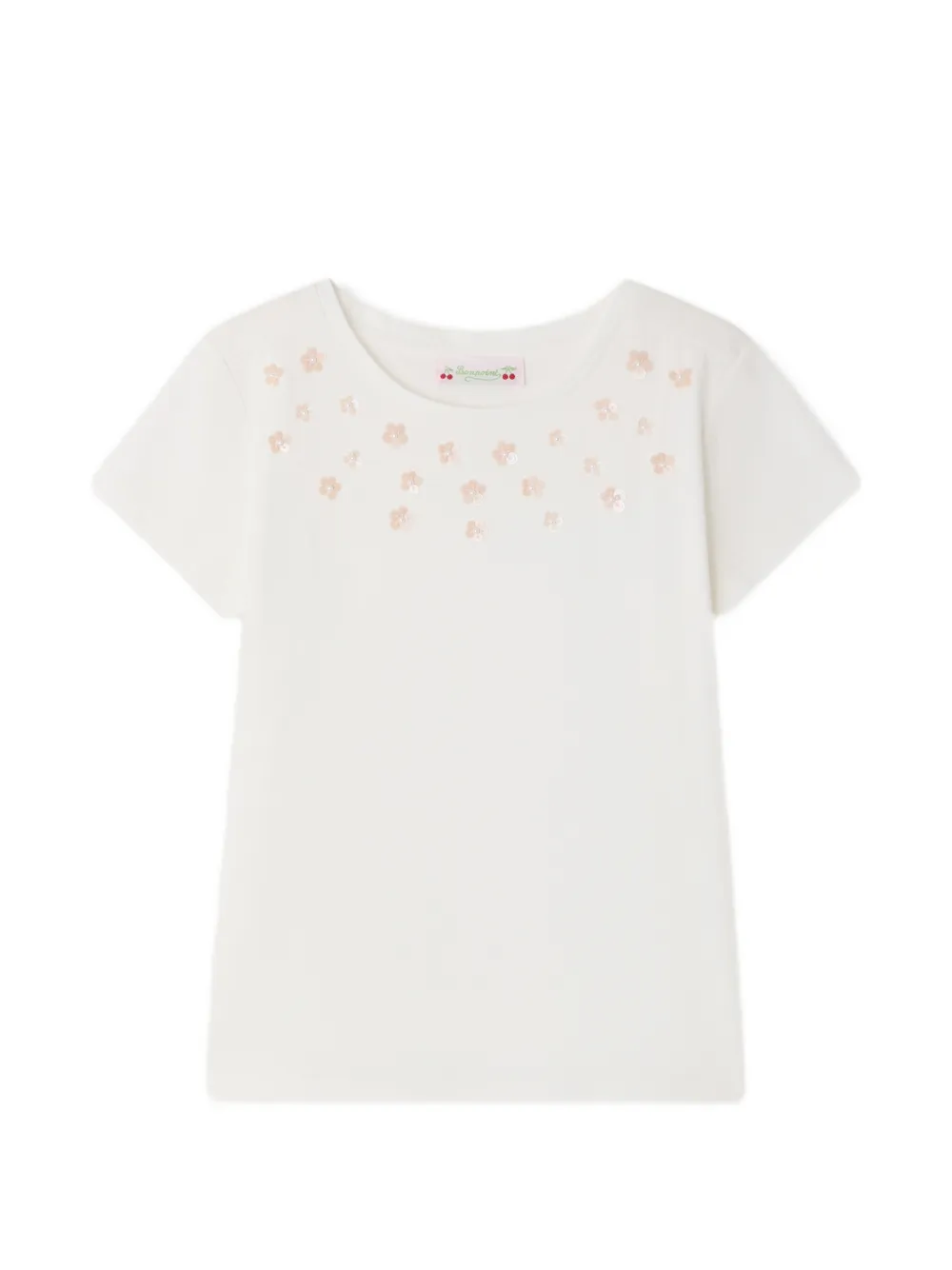 Bonpoint T-shirt Alcala con applicazione a fiori - Bianco