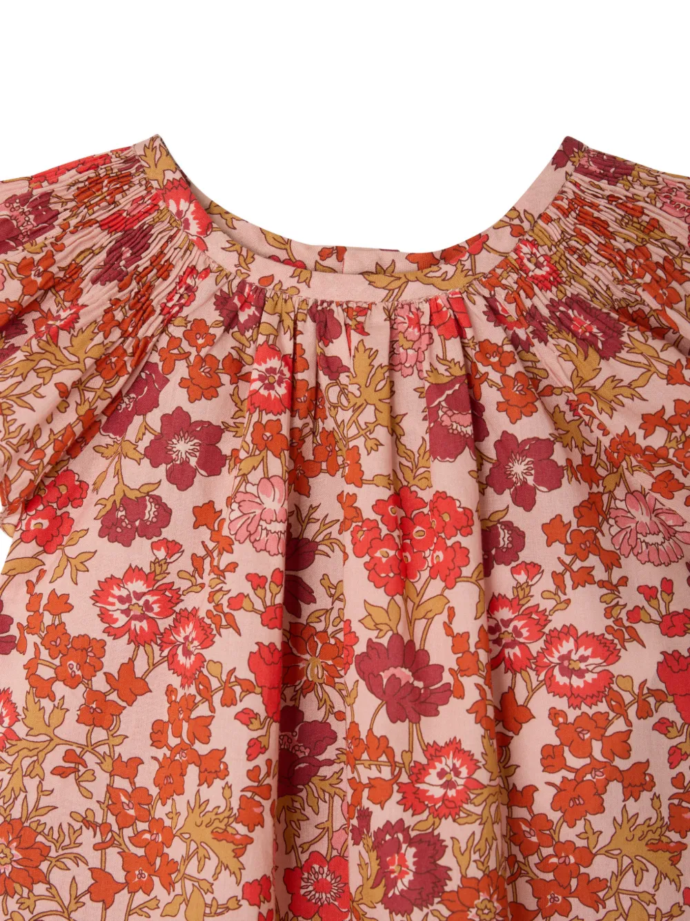 Bonpoint Carmella jurk met ruches en bloemenprint Roze